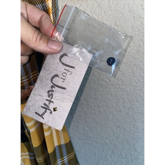 new Justify Women western Plaid shirt dress Button Roll Tab country nashville - Picture 6 of 10